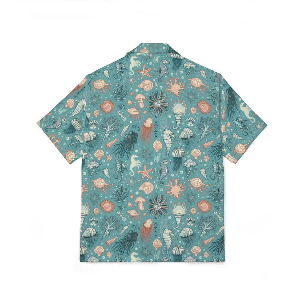 Vibrant Hawaiian Camp Shirt - Marine Animals Design - DipaliZ