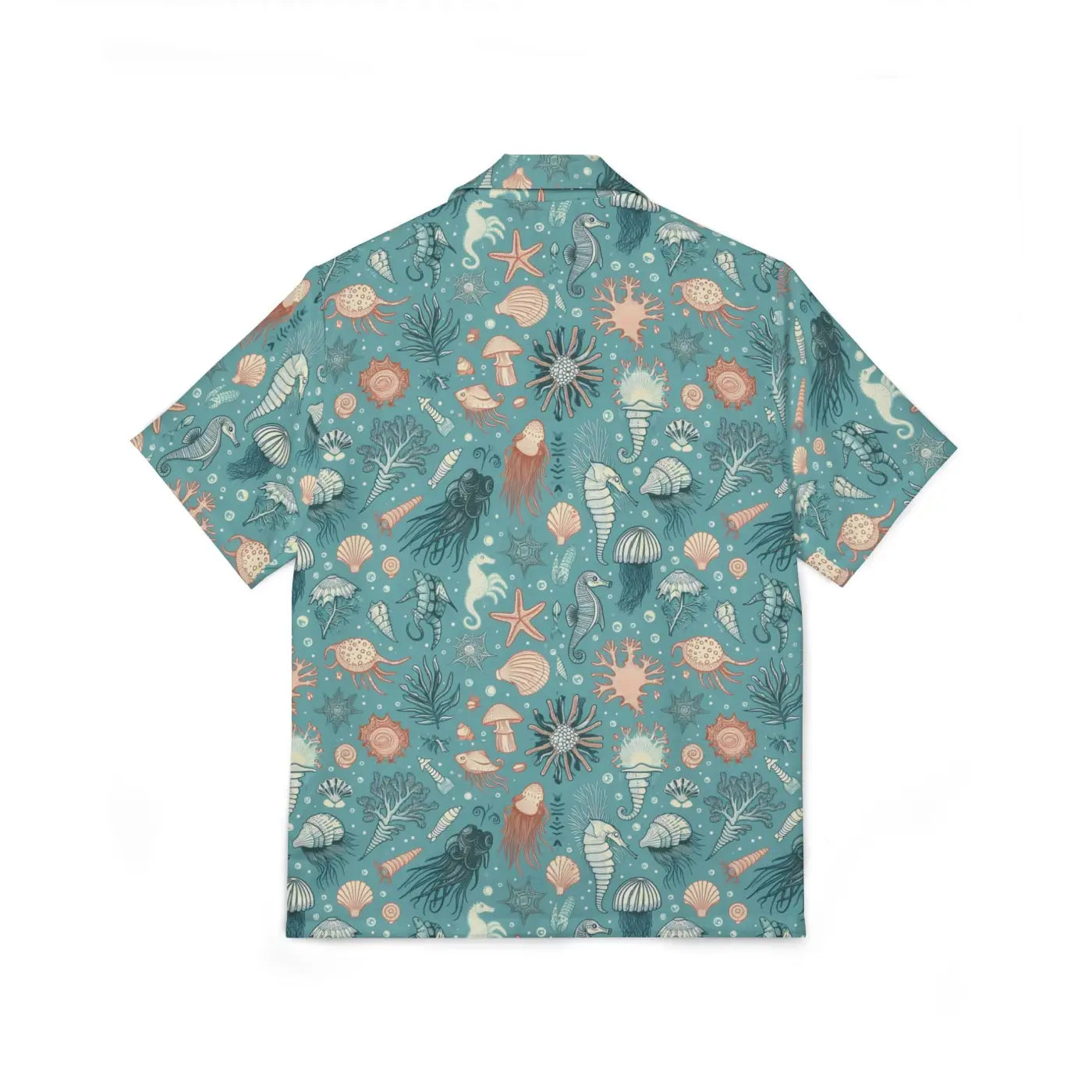 Vibrant Hawaiian Camp Shirt - Marine Animals Design - DipaliZ