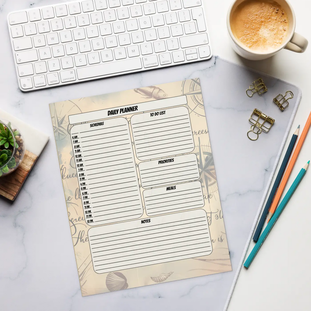 Nautical Daily Planner - Set Sail Design - DipaliZ