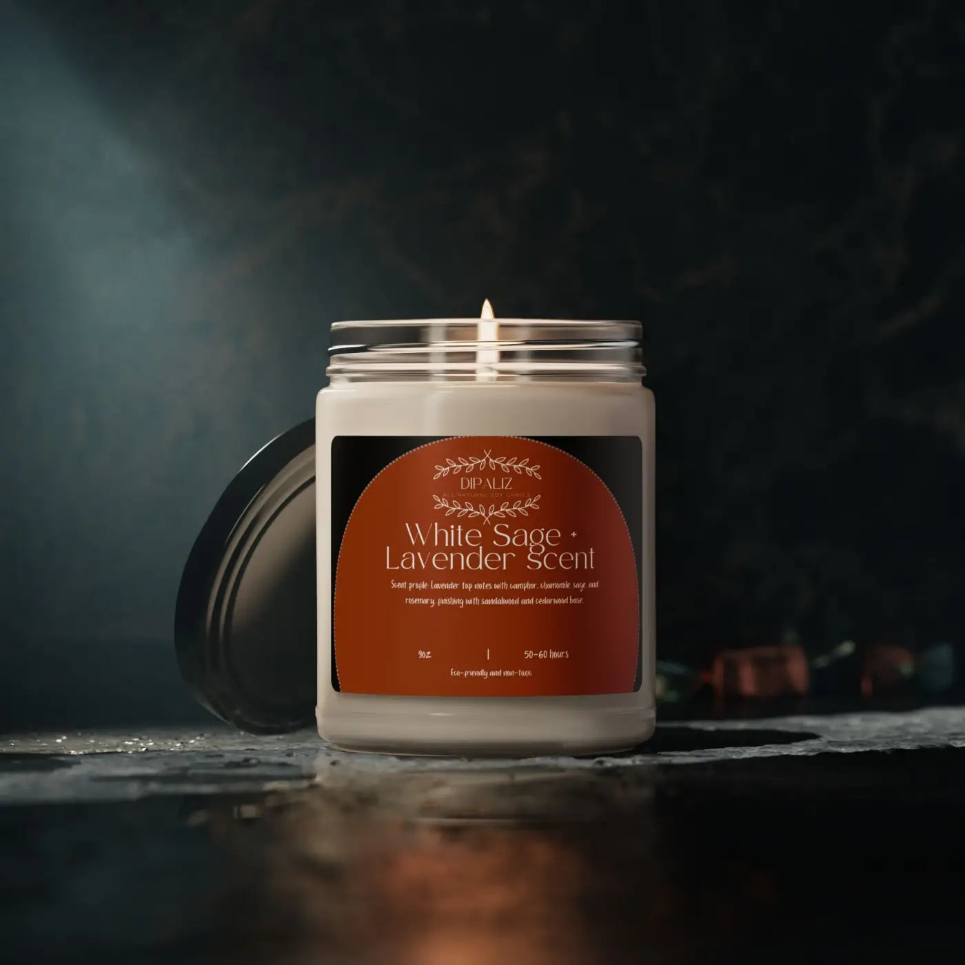 Immersive Maroon Scented Soy Candle - Natural Soy Wax - DipaliZ