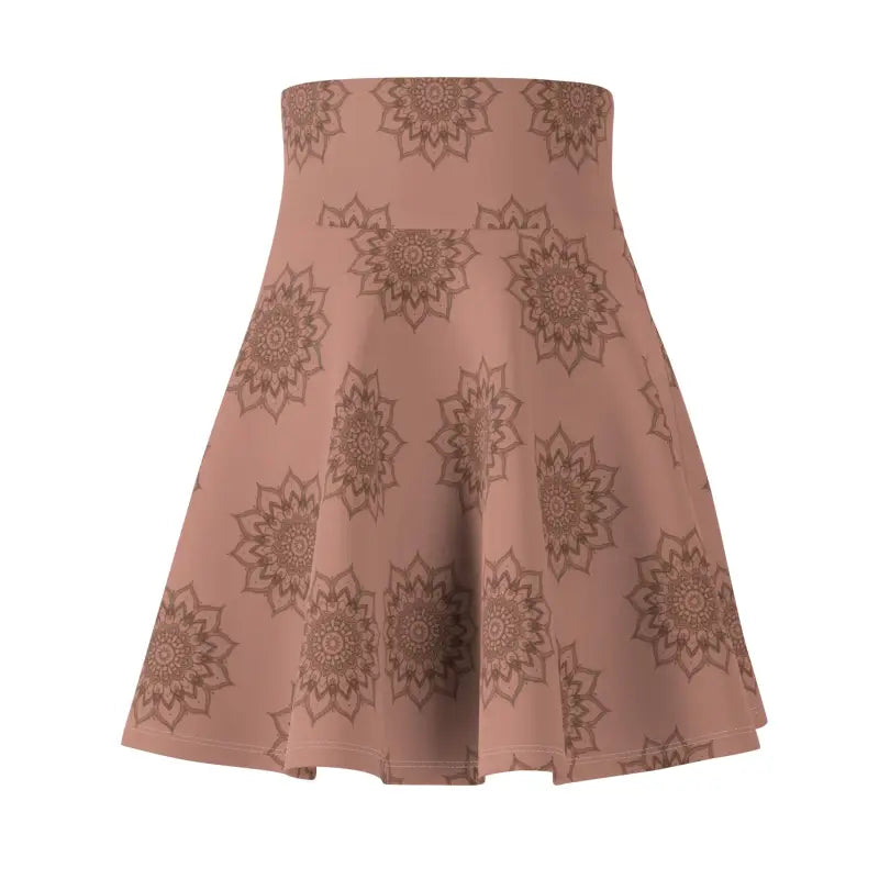 Mauve Womens Skater Skirt - Versatile Mandala Pattern AOP - DipaliZ