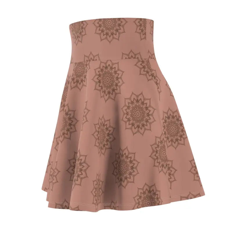 Mauve Womens Skater Skirt - Versatile Mandala Pattern AOP - DipaliZ