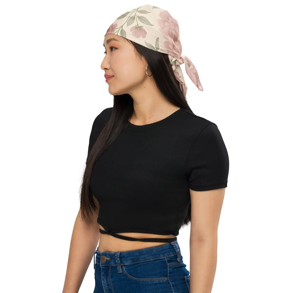 Mauve Roses All-Over Print Bandana - Premium Style - DipaliZ