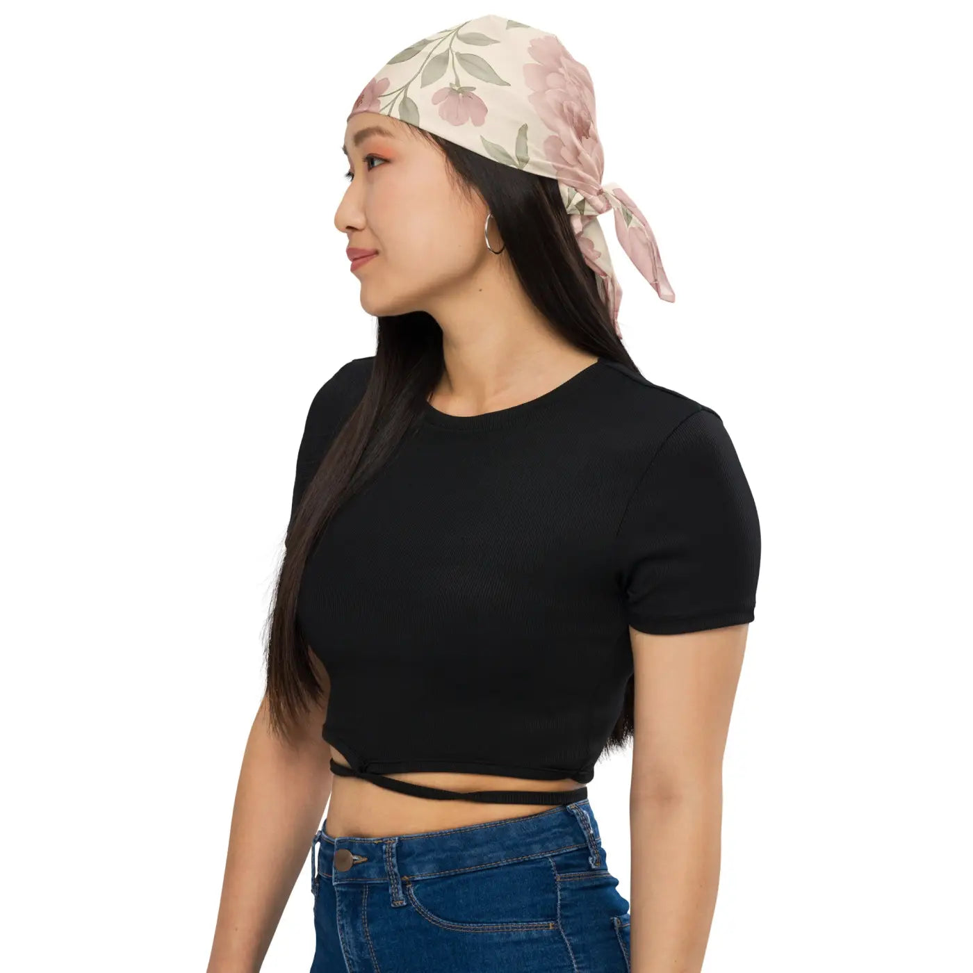 Mauve Roses All-Over Print Bandana - Premium Style - DipaliZ