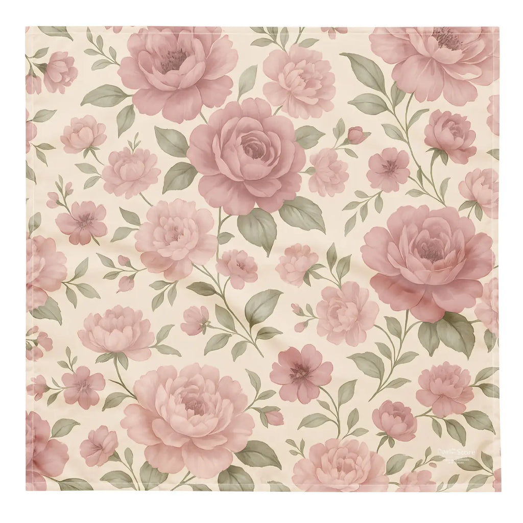 Mauve Roses All-Over Print Bandana - Premium Style - DipaliZ