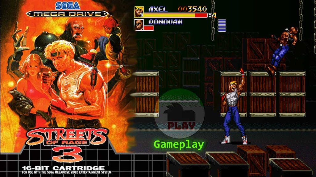 Streets of Rage 3 Sega Genesis Mega Drive Video Game Cartridge