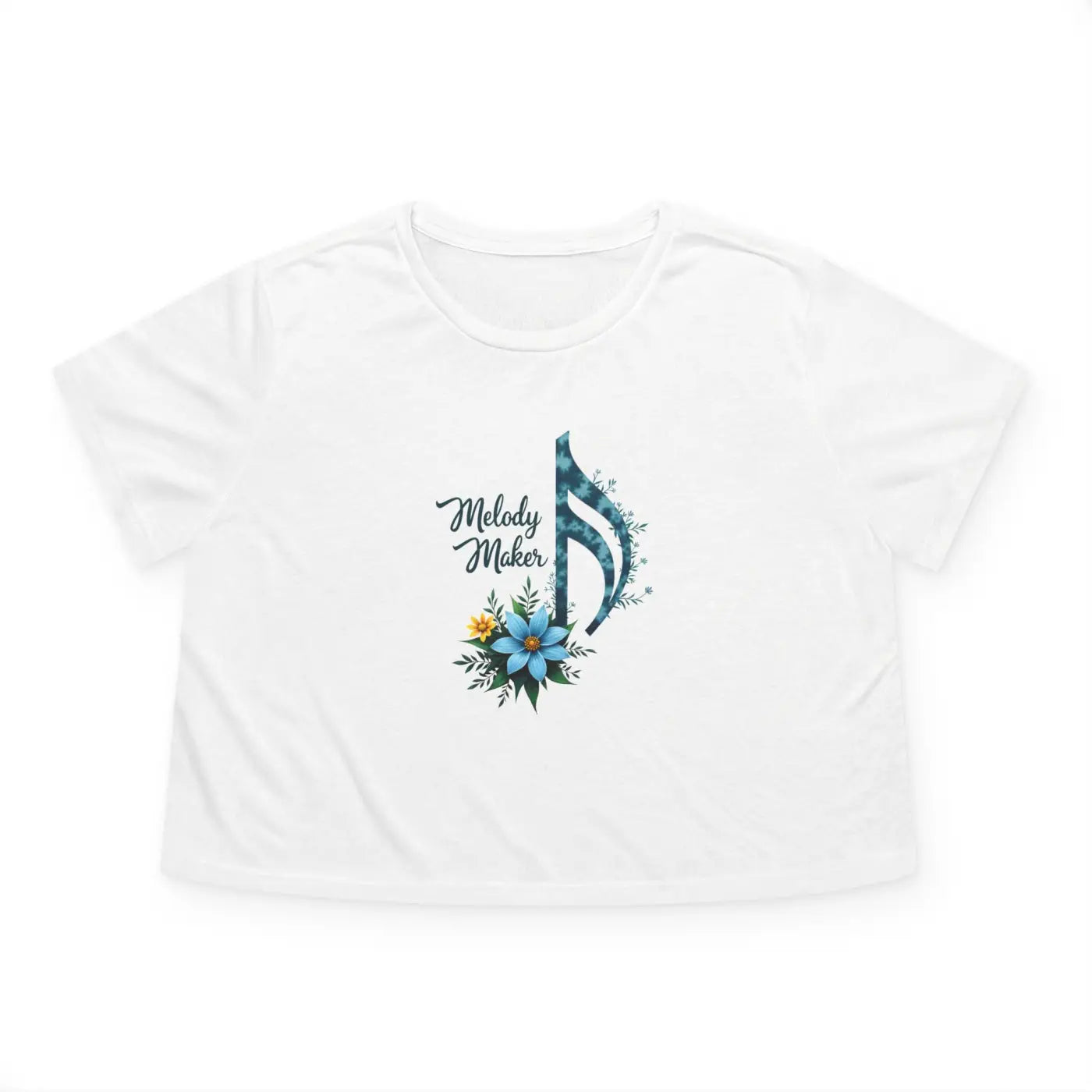 Flowy Cropped Tee - Music Lover Style - DipaliZ