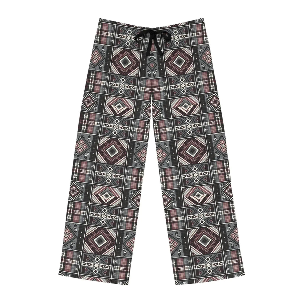 Cozy Plaid Pajama Pants - Polyester Jersey Loungewear - DipaliZ