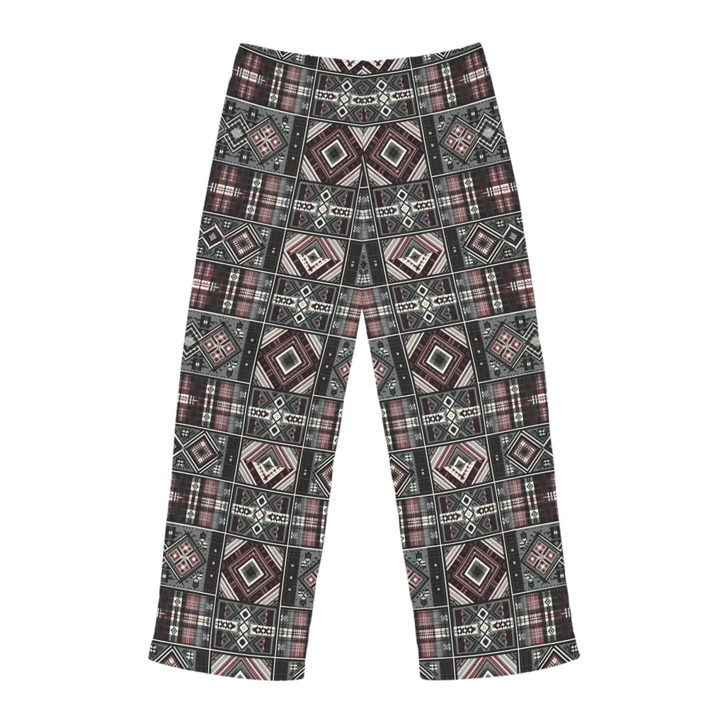 Cozy Plaid Pajama Pants - Polyester Jersey Loungewear - DipaliZ