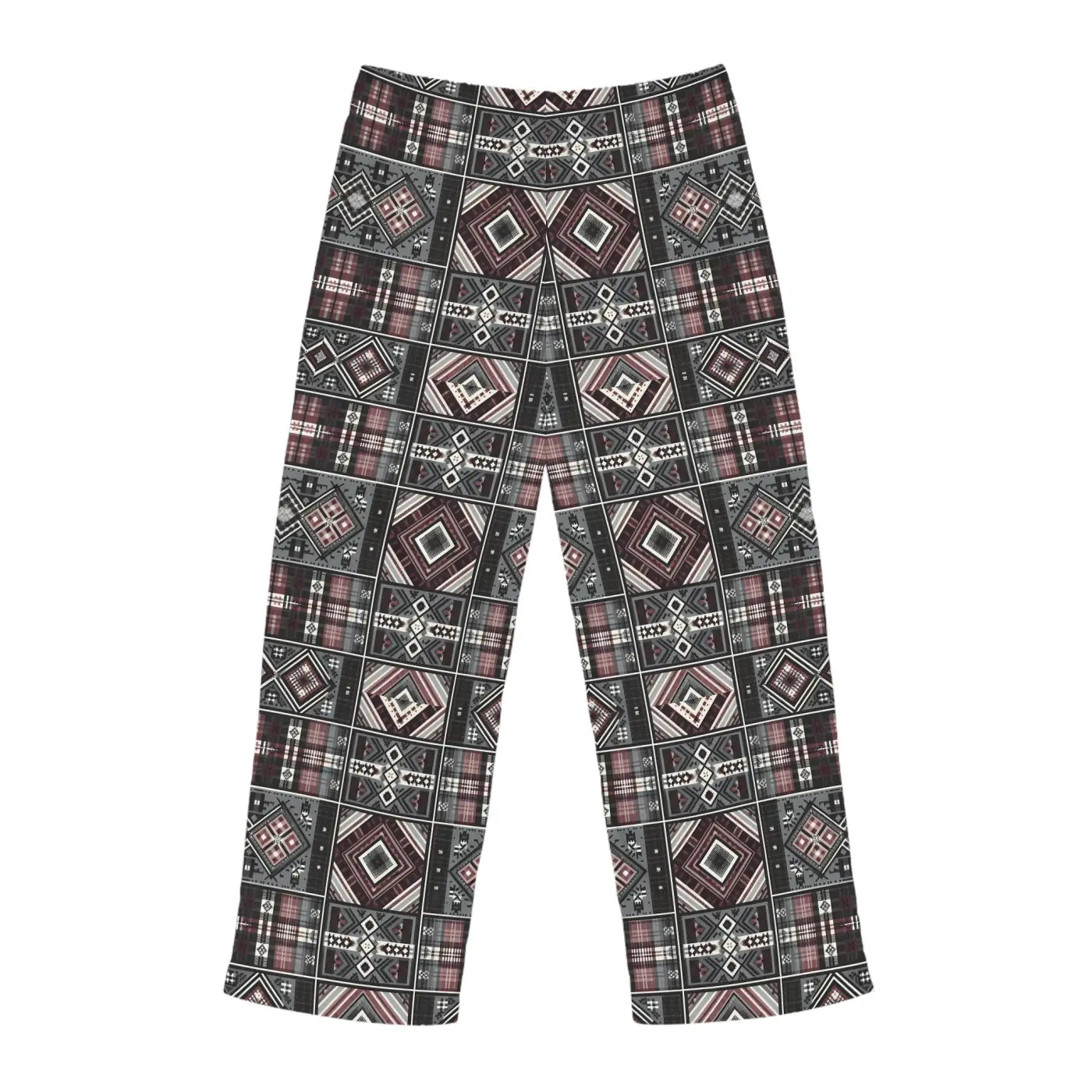 Cozy Plaid Pajama Pants - Polyester Jersey Loungewear - DipaliZ