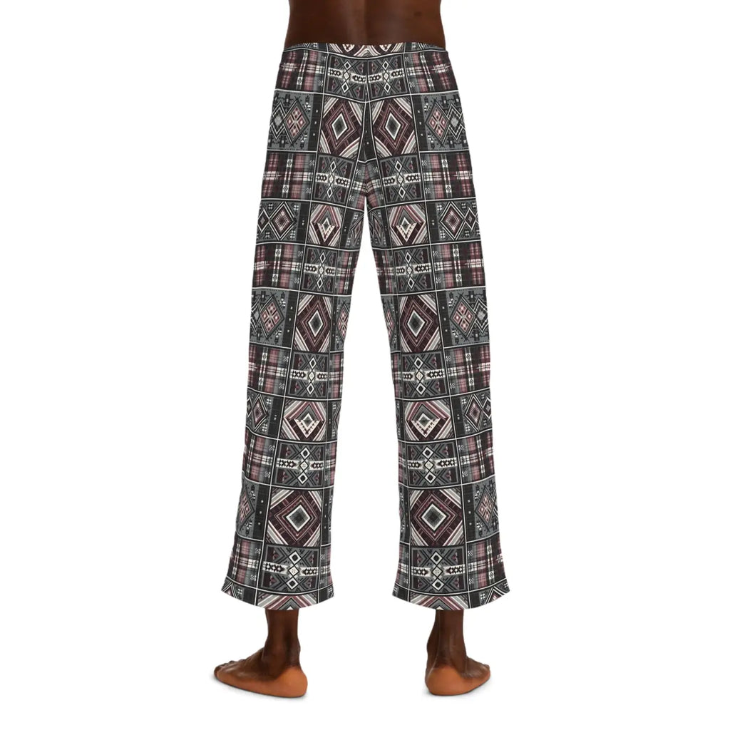Cozy Plaid Pajama Pants - Polyester Jersey Loungewear - DipaliZ