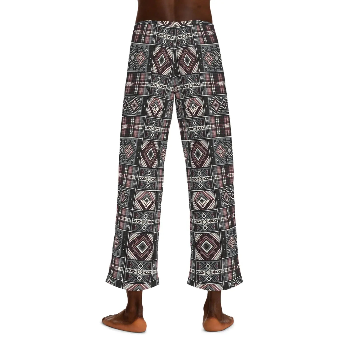 Cozy Plaid Pajama Pants - Polyester Jersey Loungewear - DipaliZ