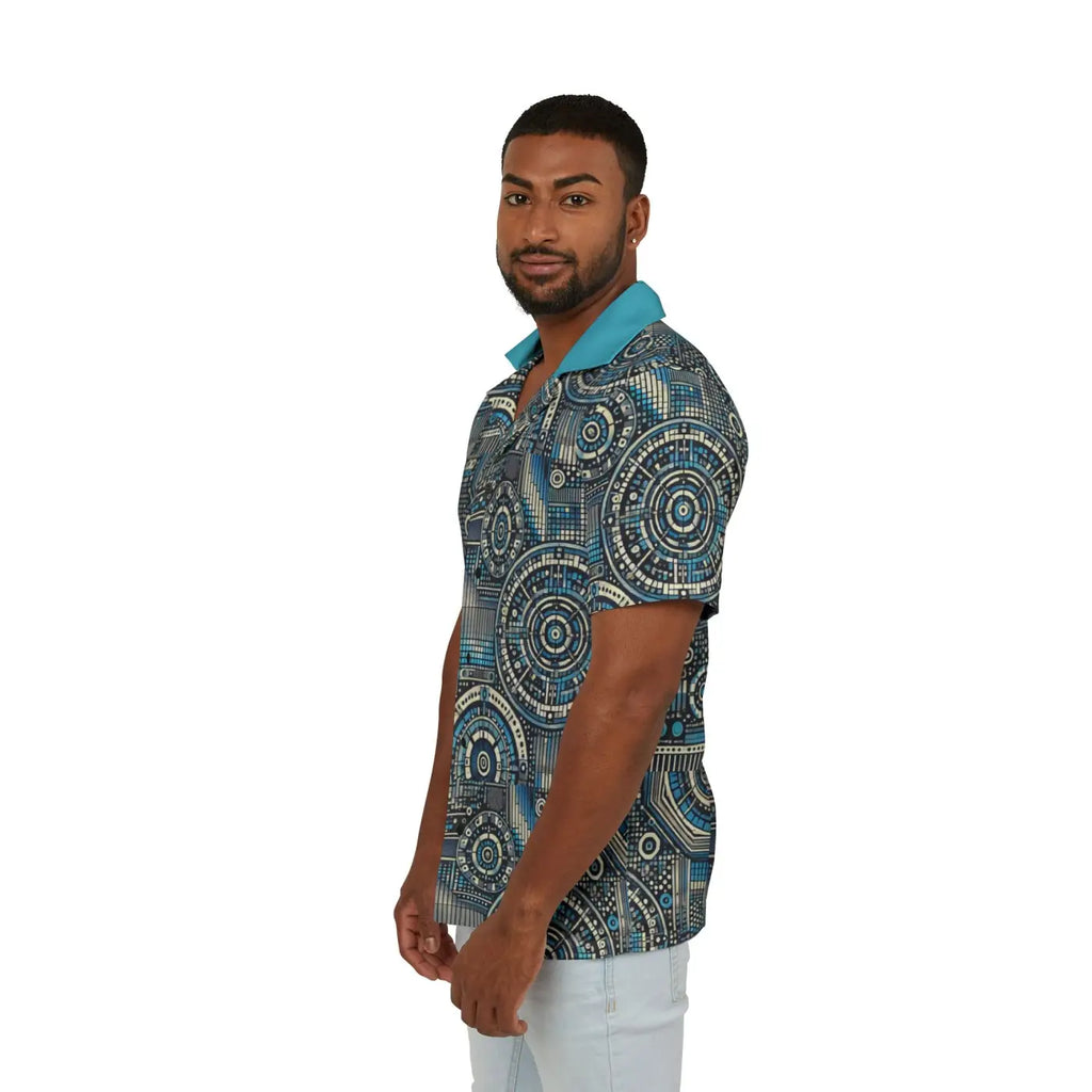 Men's Hawaiian Camp Shirt - Vibrant Summer Beach Vibes - DipaliZ