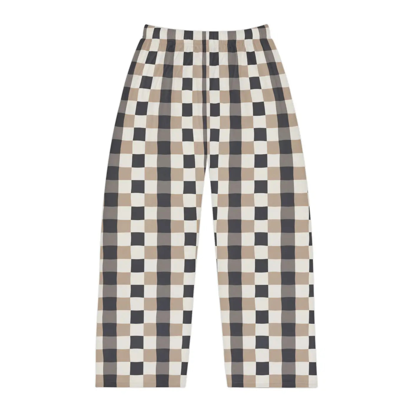 Black Check Plaid Lounge Pants - Cotton Comfort - DipaliZ