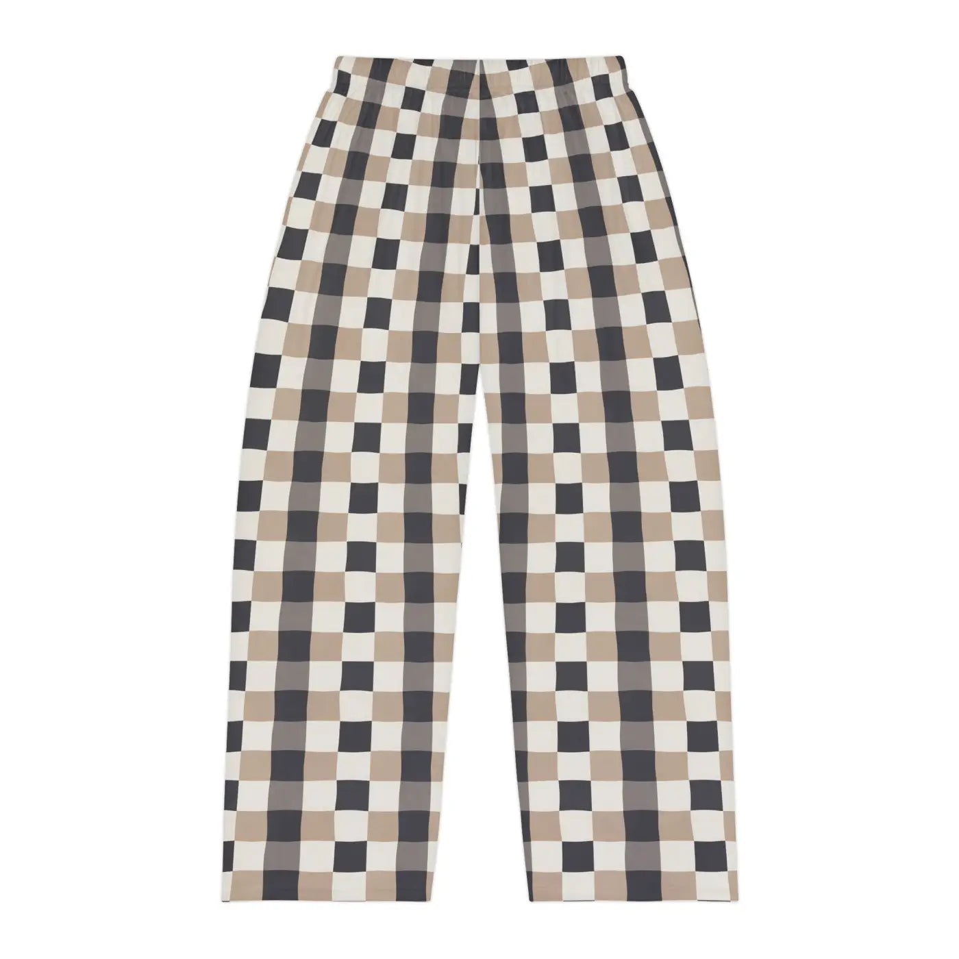 Black Check Plaid Lounge Pants - Cotton Comfort - DipaliZ