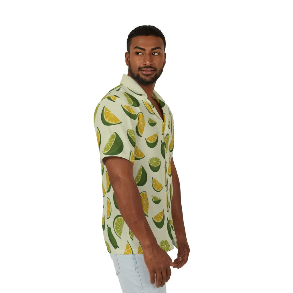 Tropical Citrus Camp Shirt - Summer Vacation Style - DipaliZ