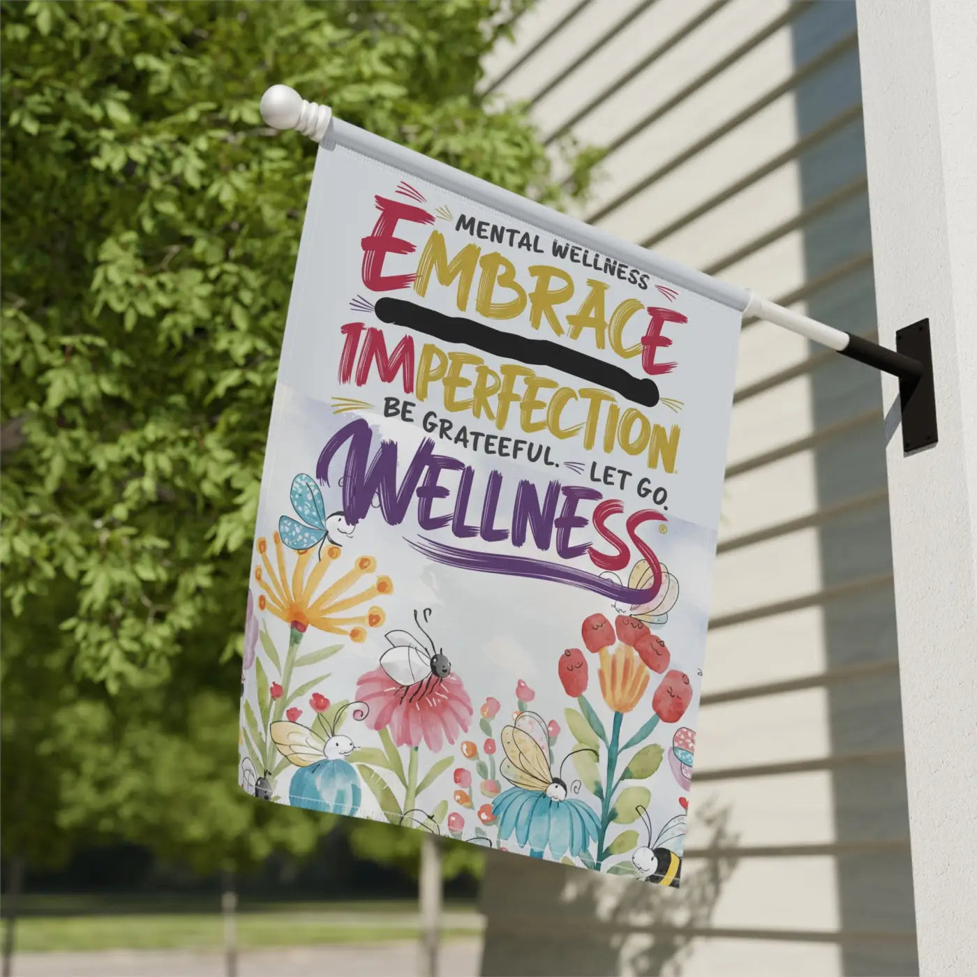 Vibrant Mental Wellness House Banner - Garden Decor - DipaliZ