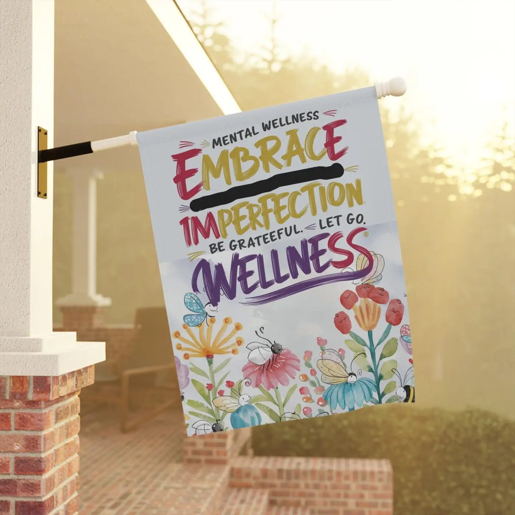 Vibrant Mental Wellness House Banner - Garden Decor - DipaliZ