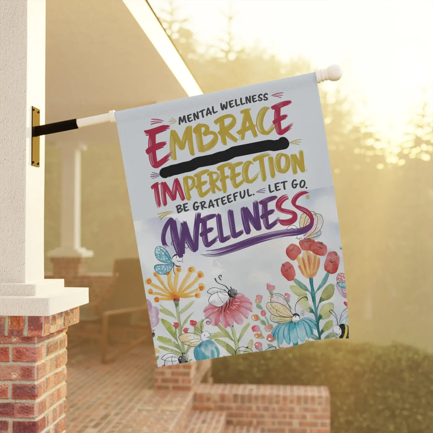 Vibrant Mental Wellness House Banner - Garden Decor - DipaliZ