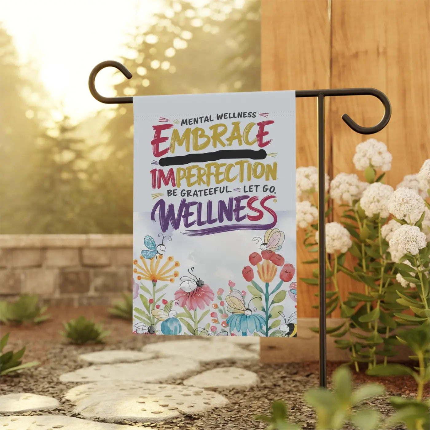 Vibrant Mental Wellness House Banner - Garden Decor - DipaliZ