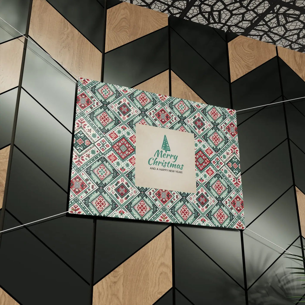 Merry Christmas Matte Banner - Scrim Vinyl with Grommets - DipaliZ