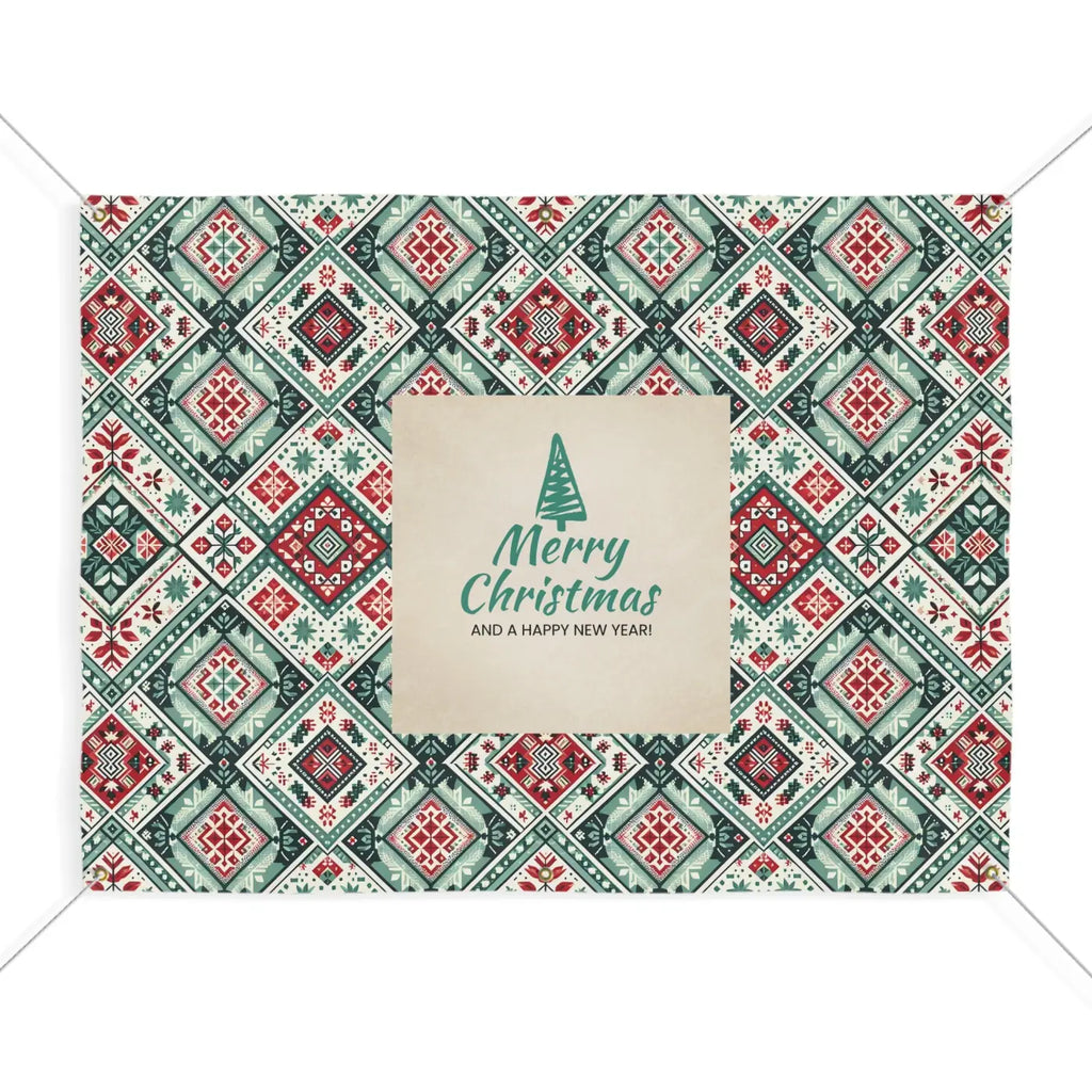 Merry Christmas Matte Banner - Scrim Vinyl with Grommets - DipaliZ