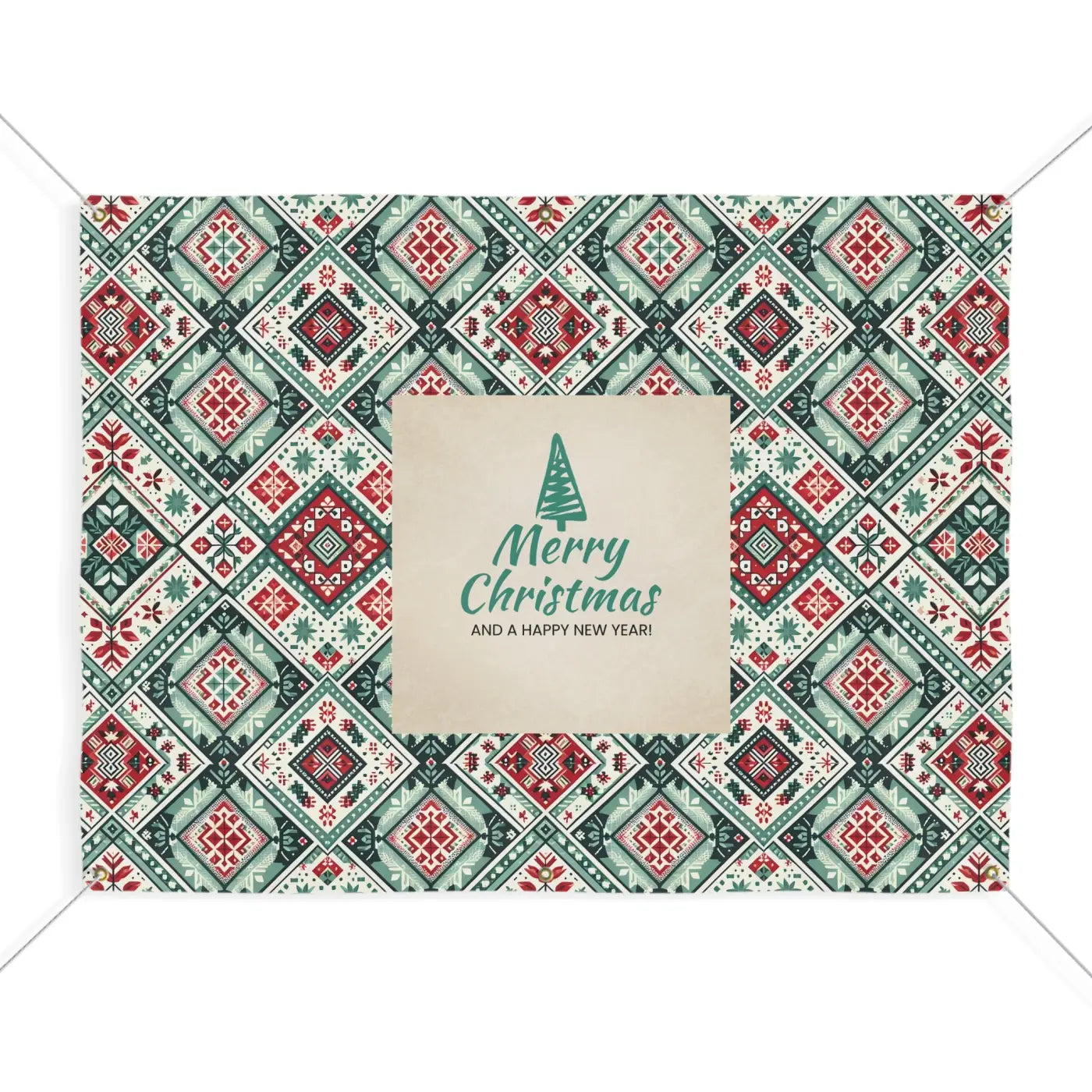 Merry Christmas Matte Banner - Scrim Vinyl with Grommets - DipaliZ