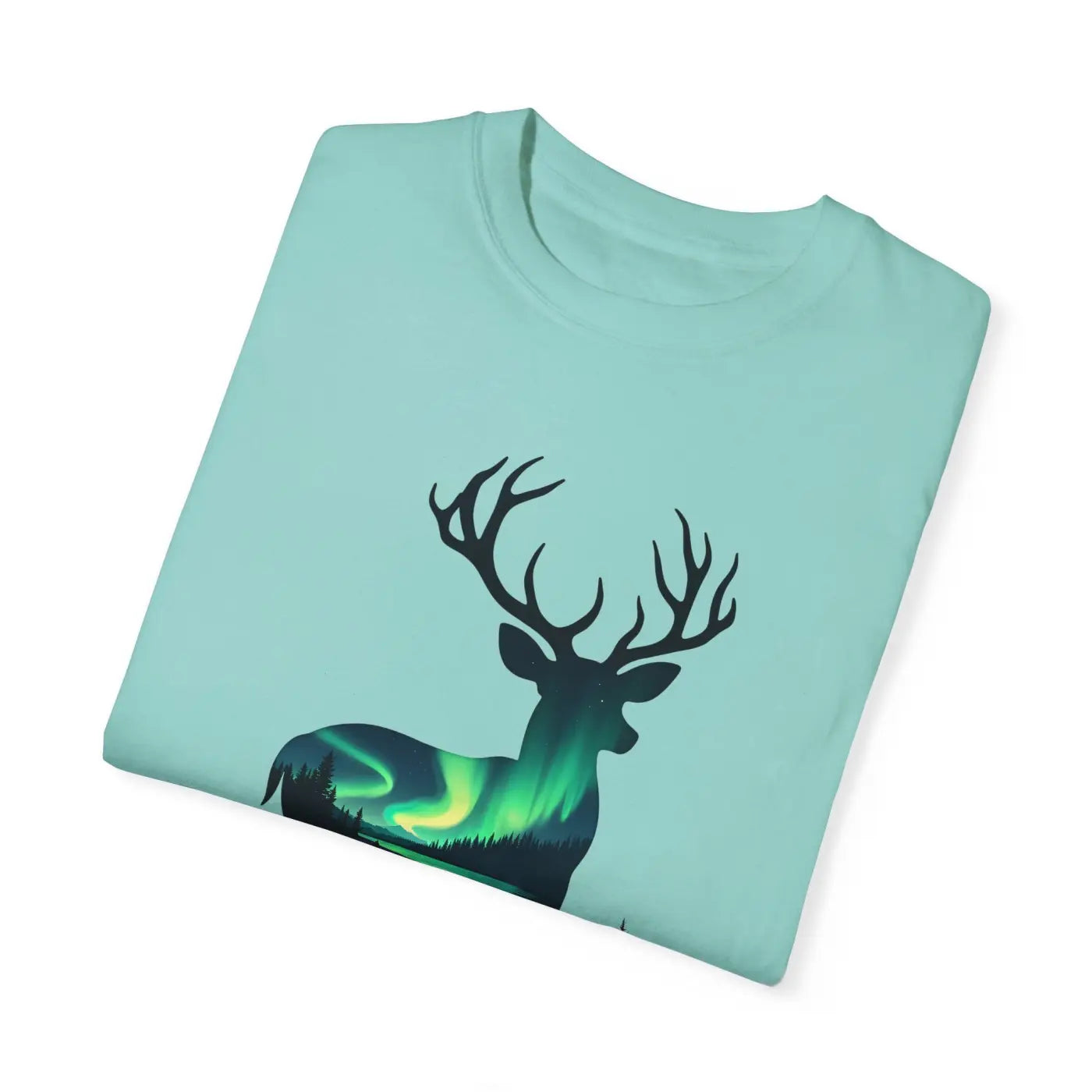 Michigan Aurora Deer Unisex Garment-Dyed T-Shirt - DipaliZ