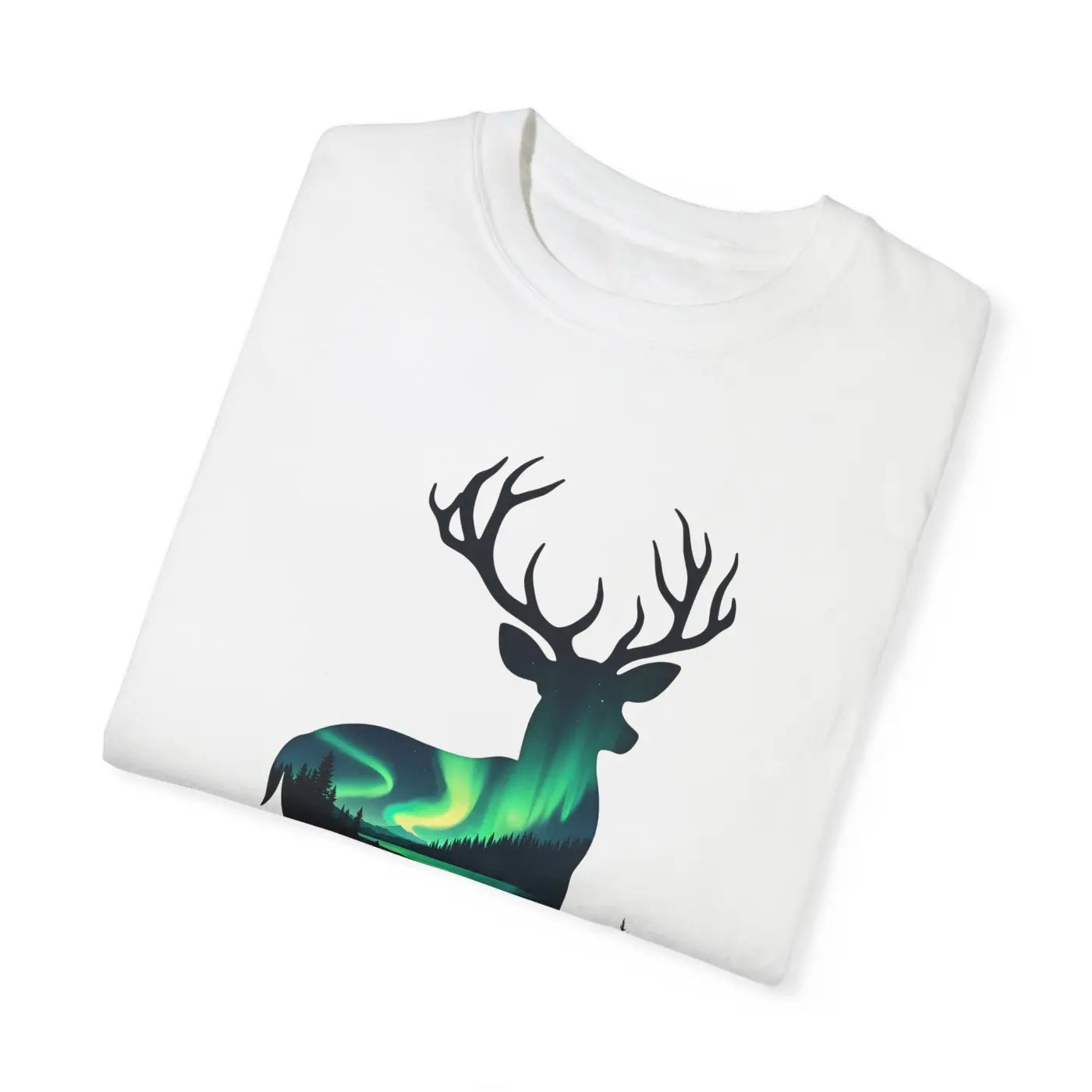 Michigan Aurora Deer Unisex Garment-Dyed T-Shirt - DipaliZ