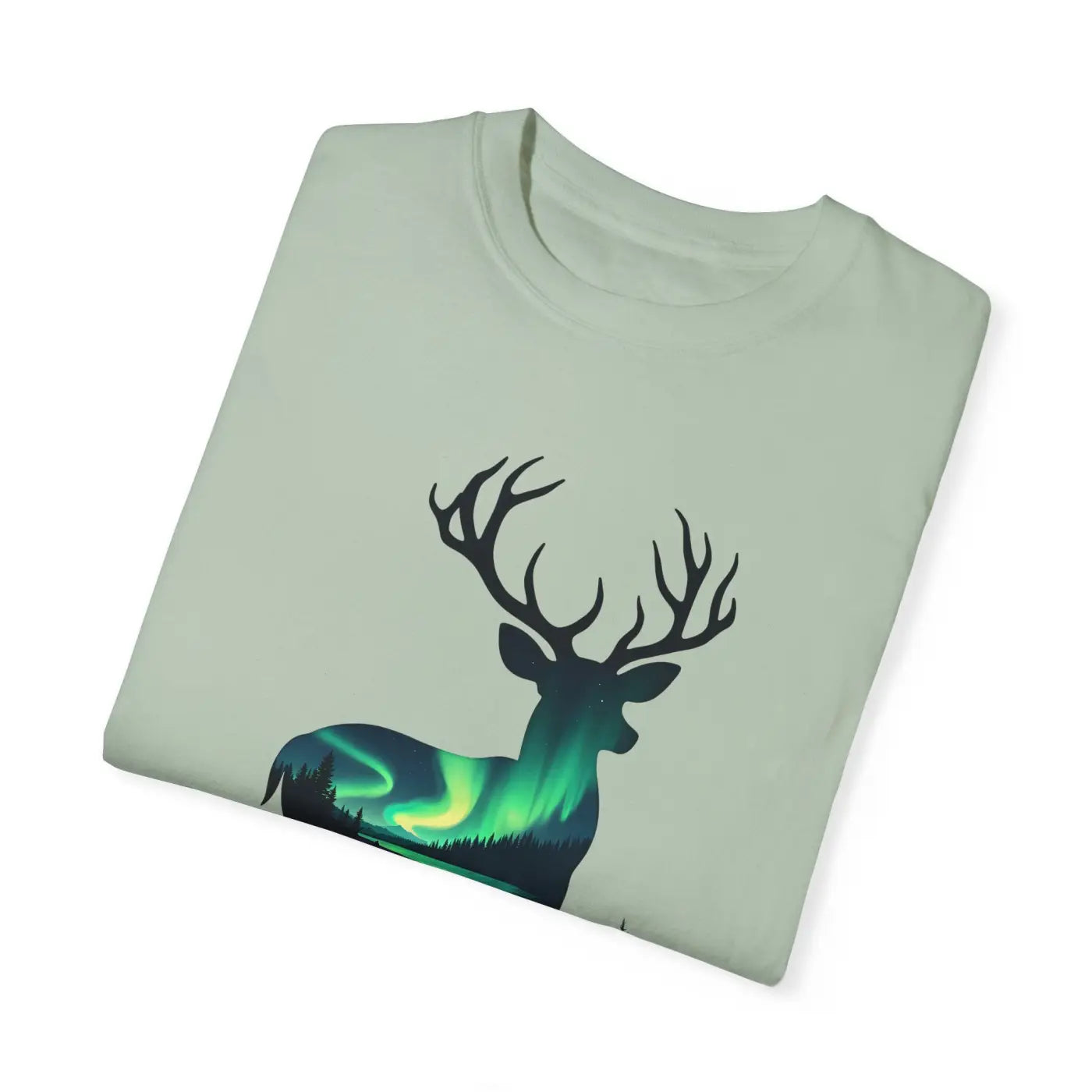 Michigan Aurora Deer Unisex Garment-Dyed T-Shirt - DipaliZ