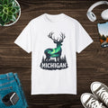Michigan Aurora Deer Unisex Garment-Dyed T-Shirt - DipaliZ
