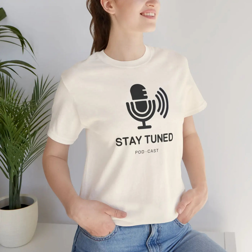 Stay Tuned Unisex Jersey Short Sleeve Tee - Microphone - DipaliZ