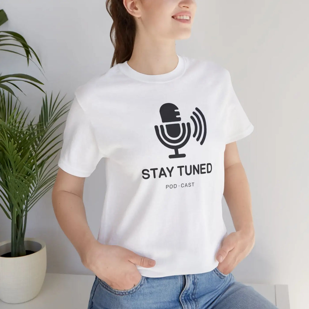 Stay Tuned Unisex Jersey Short Sleeve Tee - Microphone - DipaliZ