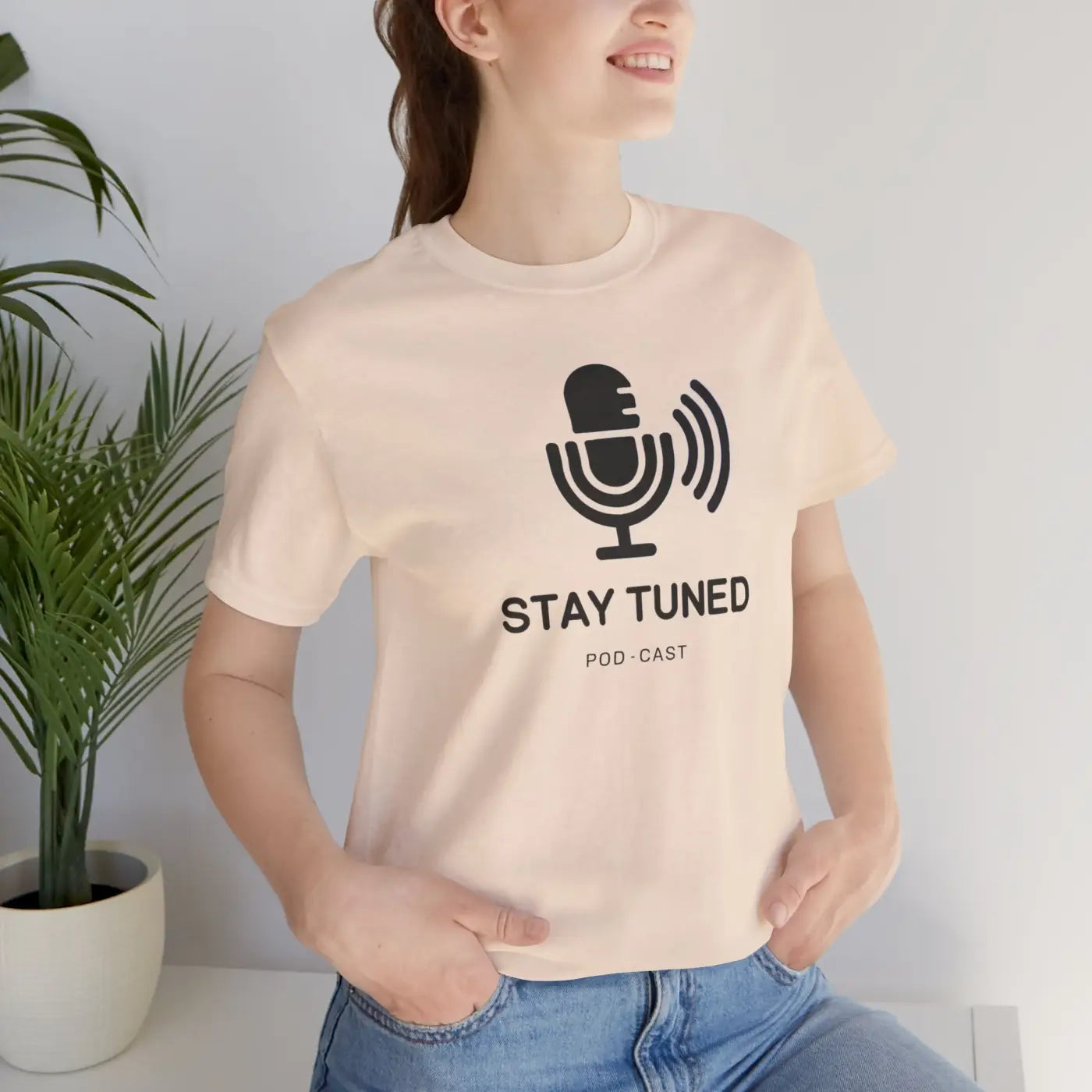 Stay Tuned Unisex Jersey Short Sleeve Tee - Microphone - DipaliZ