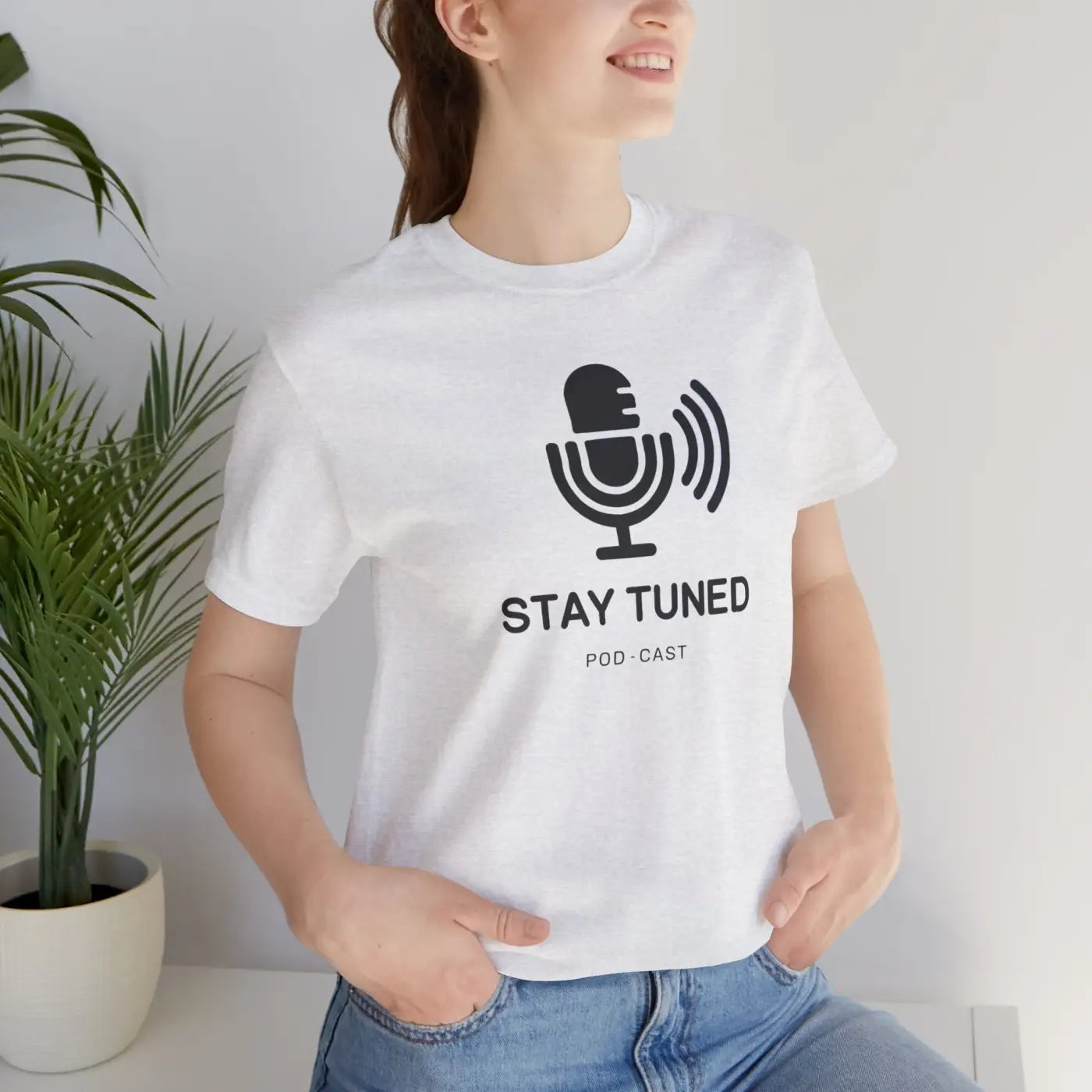Stay Tuned Unisex Jersey Short Sleeve Tee - Microphone - DipaliZ