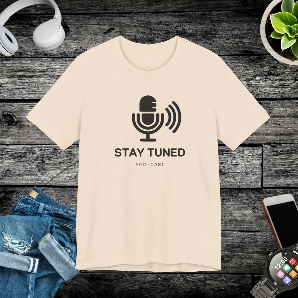 Stay Tuned Unisex Jersey Short Sleeve Tee - Microphone - DipaliZ