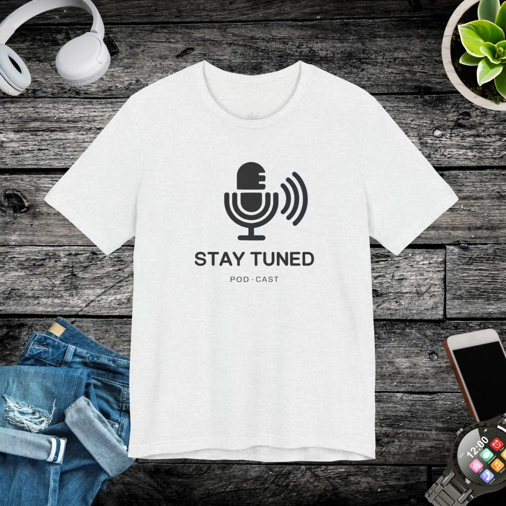 Stay Tuned Unisex Jersey Short Sleeve Tee - Microphone - DipaliZ