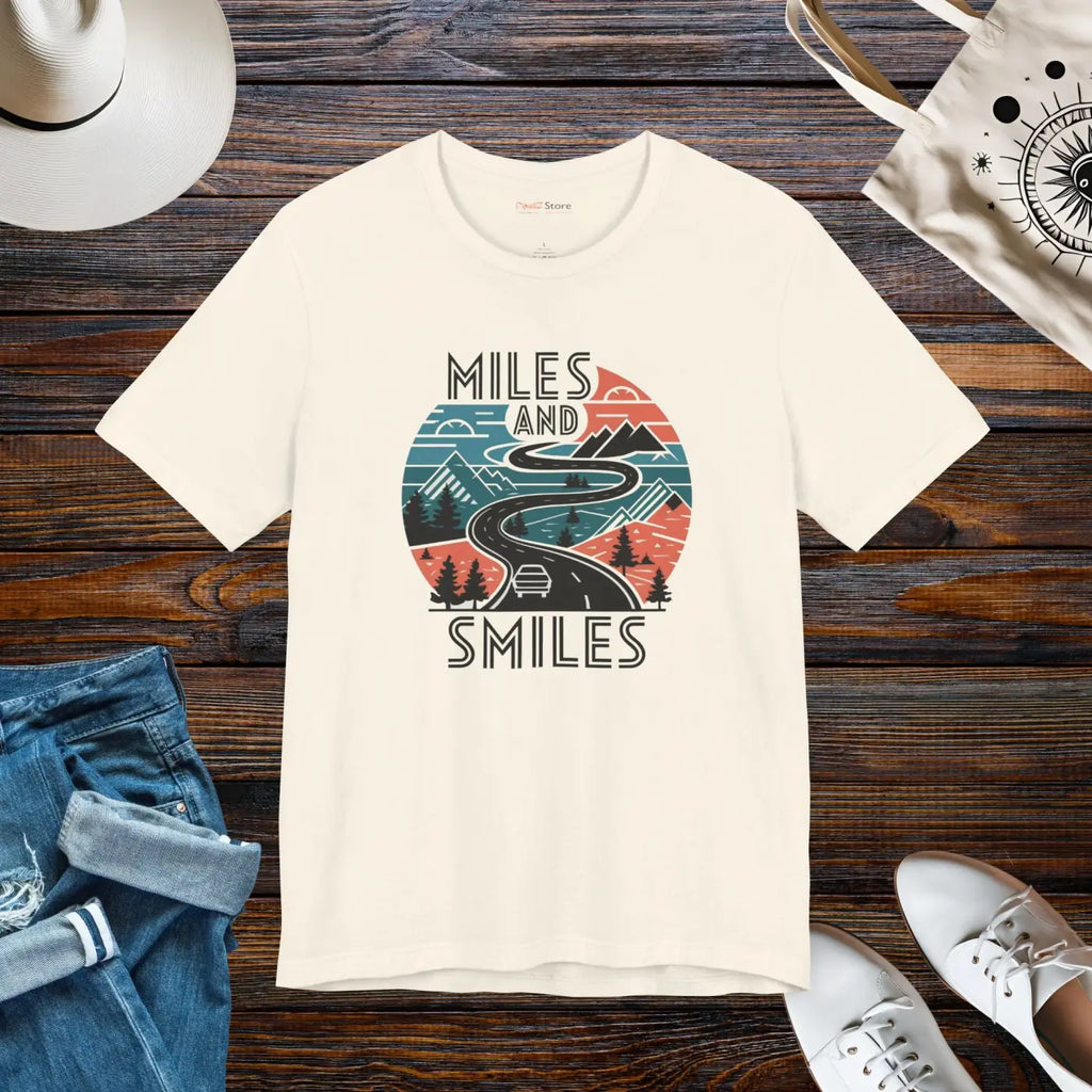 Unisex Jersey Short Sleeve Tee - Miles and Smiles - DipaliZ