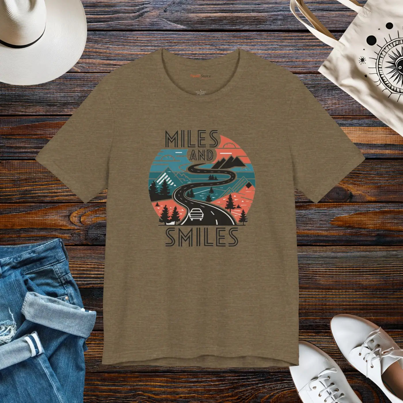 Unisex Jersey Short Sleeve Tee - Miles and Smiles - DipaliZ