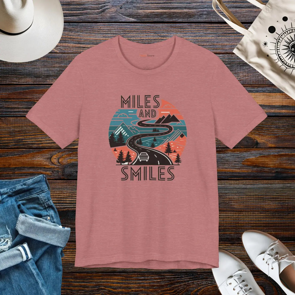 Unisex Jersey Short Sleeve Tee - Miles and Smiles - DipaliZ