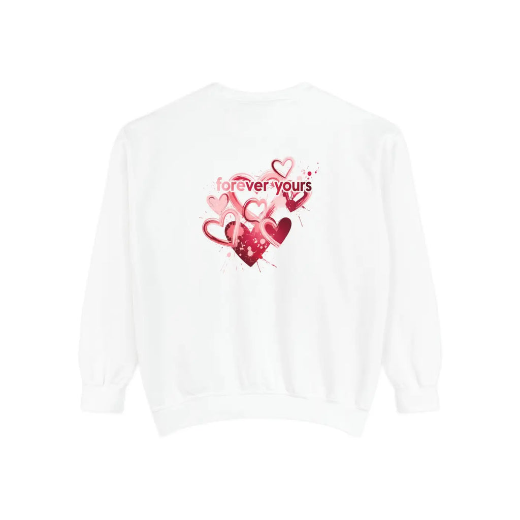 Heart Graphic Pullover Sweatshirt - Oversized Romantic - DipaliZ