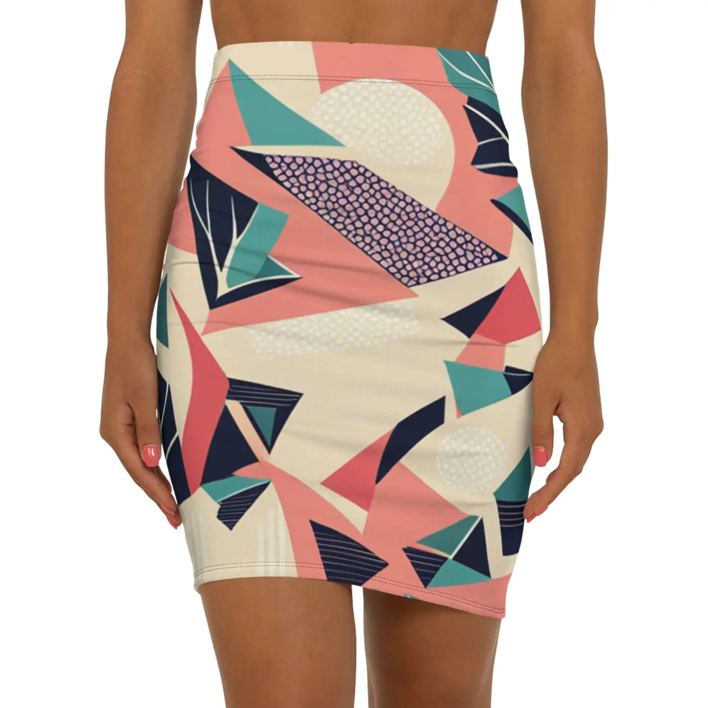 Pastel Abstract Mini Skirt - Women's Artistic Wear - DipaliZ