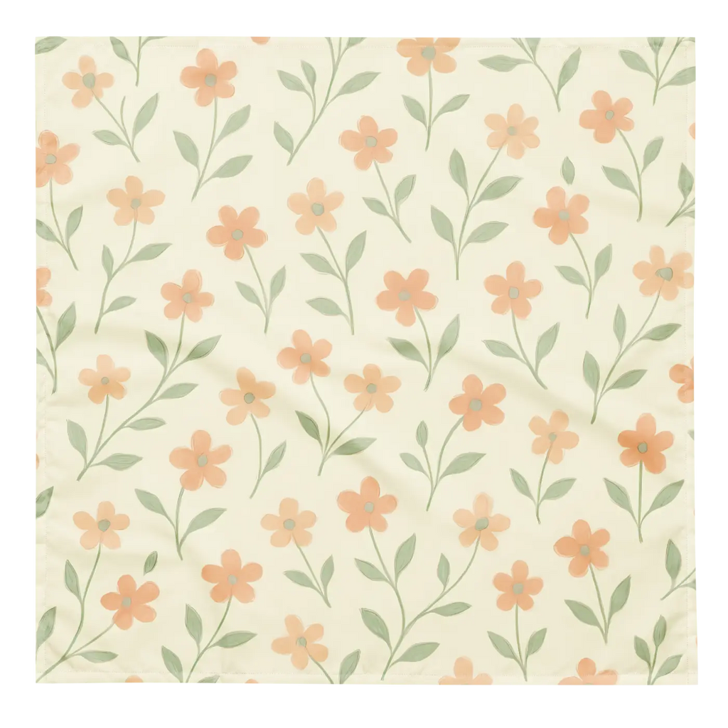 Minimalist Florals All-Over Print Bandana - Recycled Polyester - DipaliZ