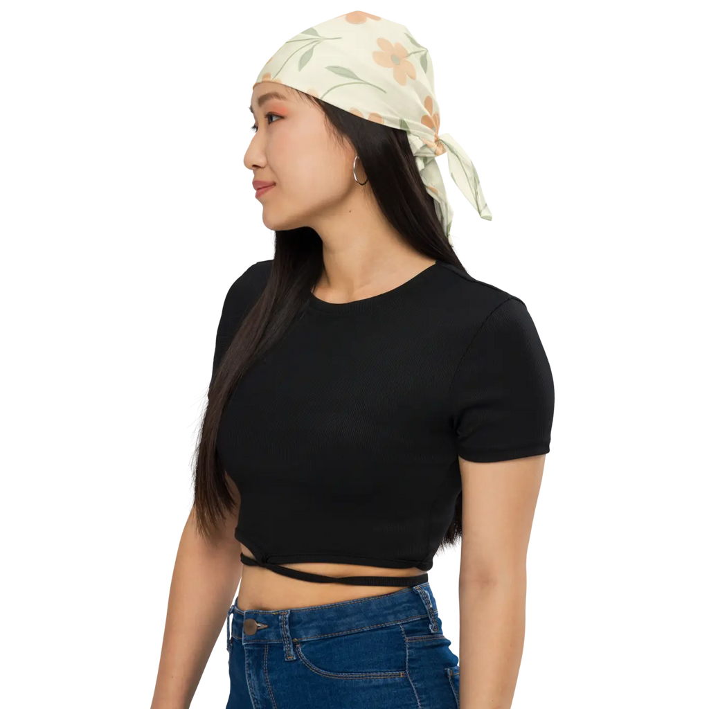 Minimalist Florals All-Over Print Bandana - Recycled Polyester - DipaliZ