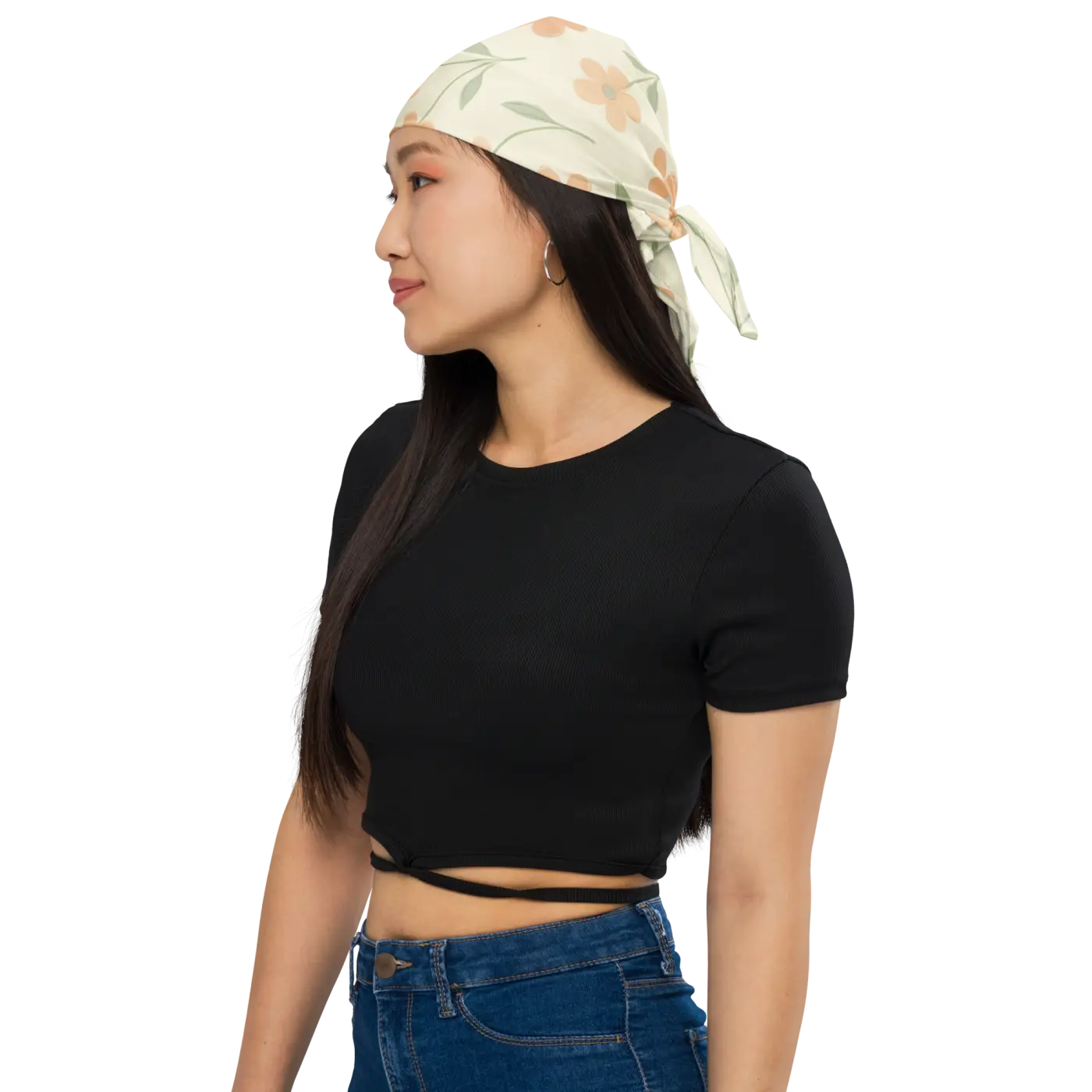 Minimalist Florals All-Over Print Bandana - Recycled Polyester - DipaliZ