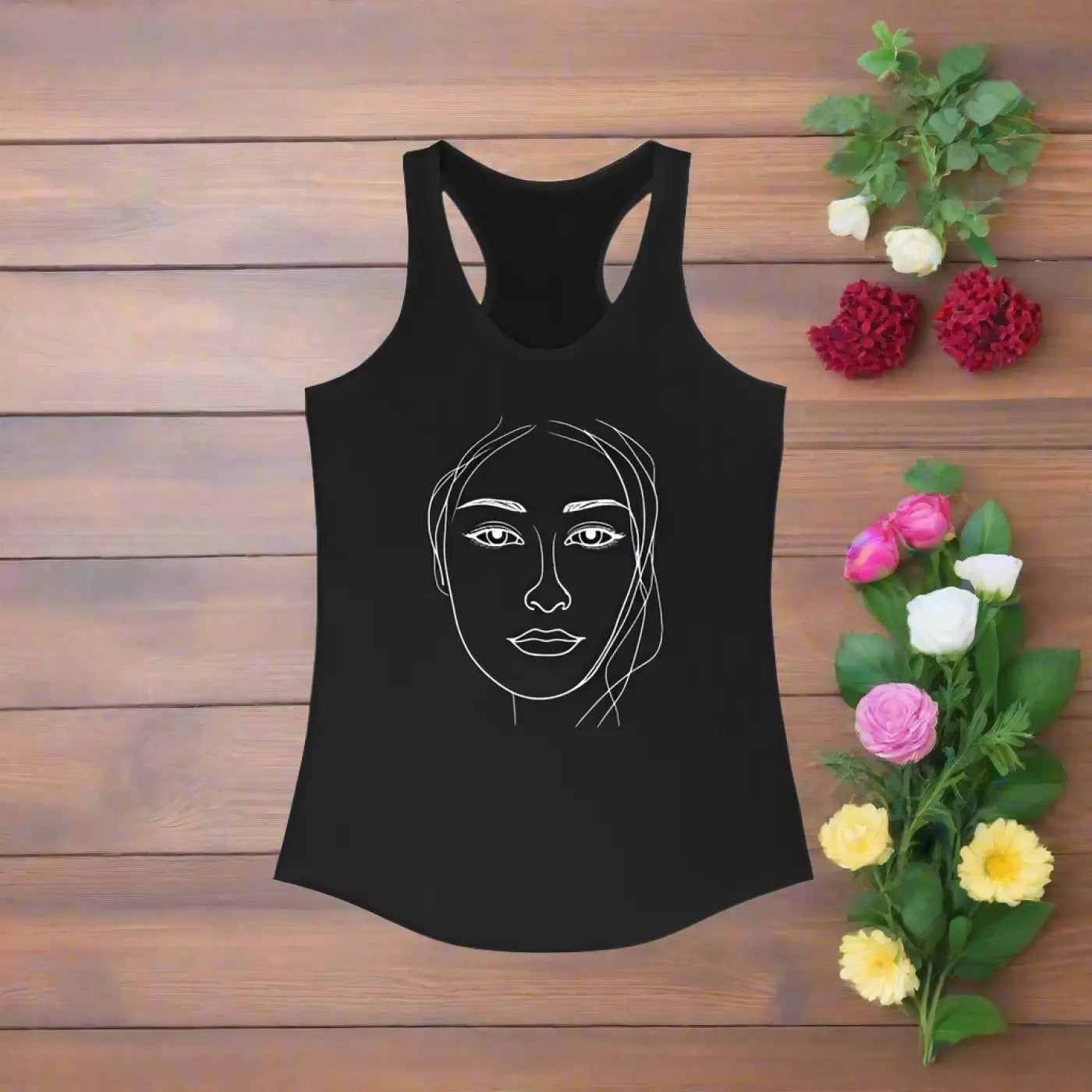 Chic Minimalist Sketch Racerback Tank - Women's Style - DipaliZ