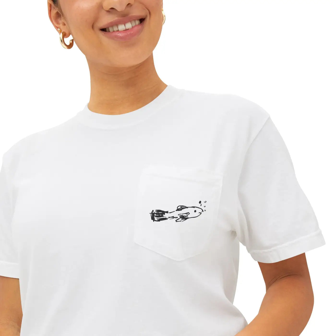 Hand-Drawn Fish With Bubbles Unisex Tee for Fish Lovers - DipaliZ