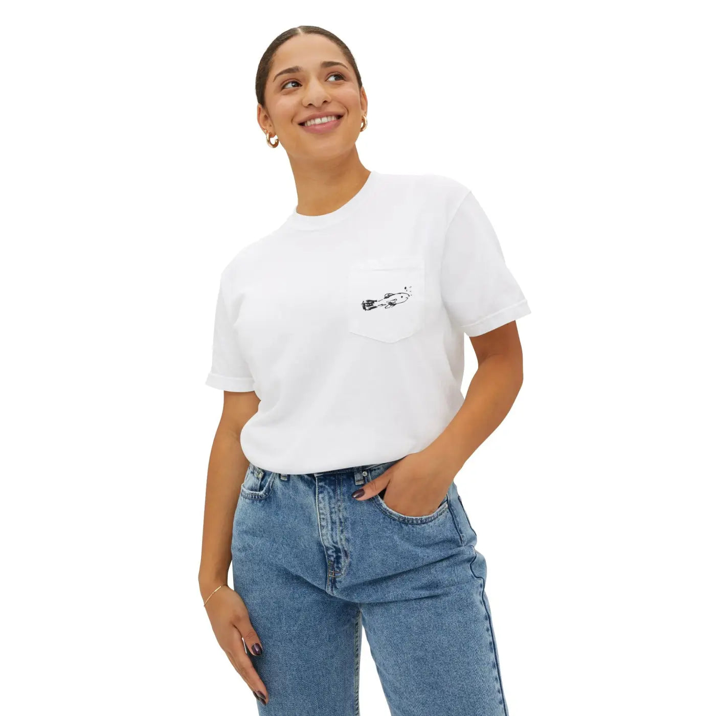 Hand-Drawn Fish With Bubbles Unisex Tee for Fish Lovers - DipaliZ