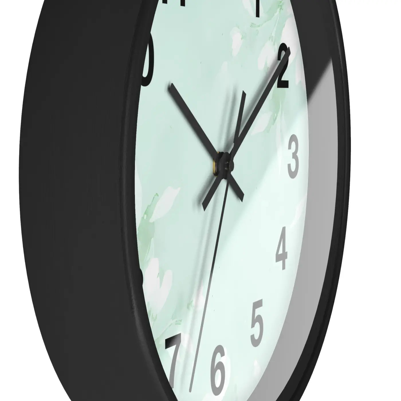 Mint Floral Wall Clock - Botanical Design Decor - DipaliZ