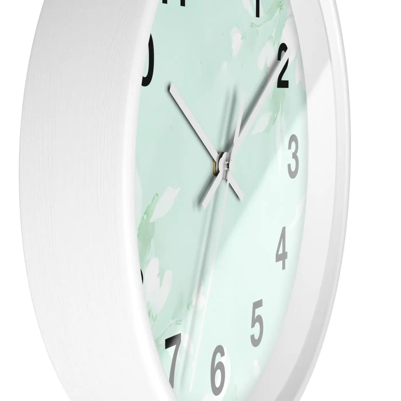 Mint Floral Wall Clock - Botanical Design Decor - DipaliZ
